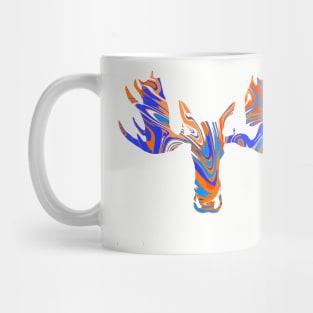 Orange and Blue tie dye moose Mug